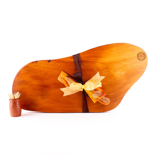 Ancient Kauri Rustic Natural Edge Board and Knife Set 1214