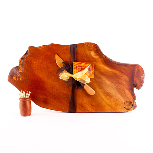 Ancient Kauri Rustic Natural Edge Board and Knife Set 1232