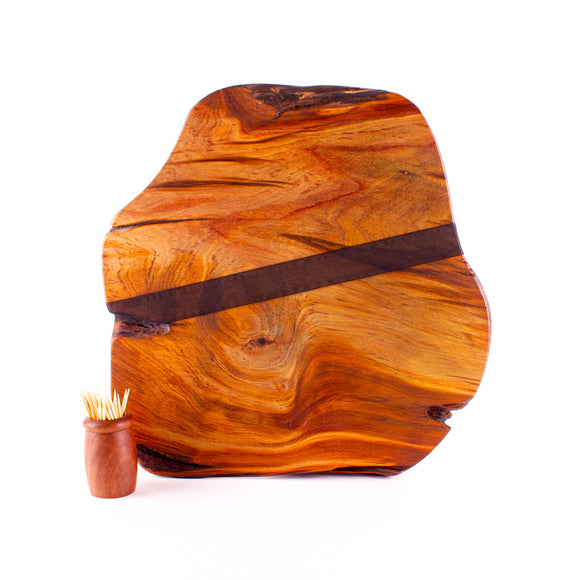 Ancient Kauri Rustic Natural Edge Board and Knife Set 1235