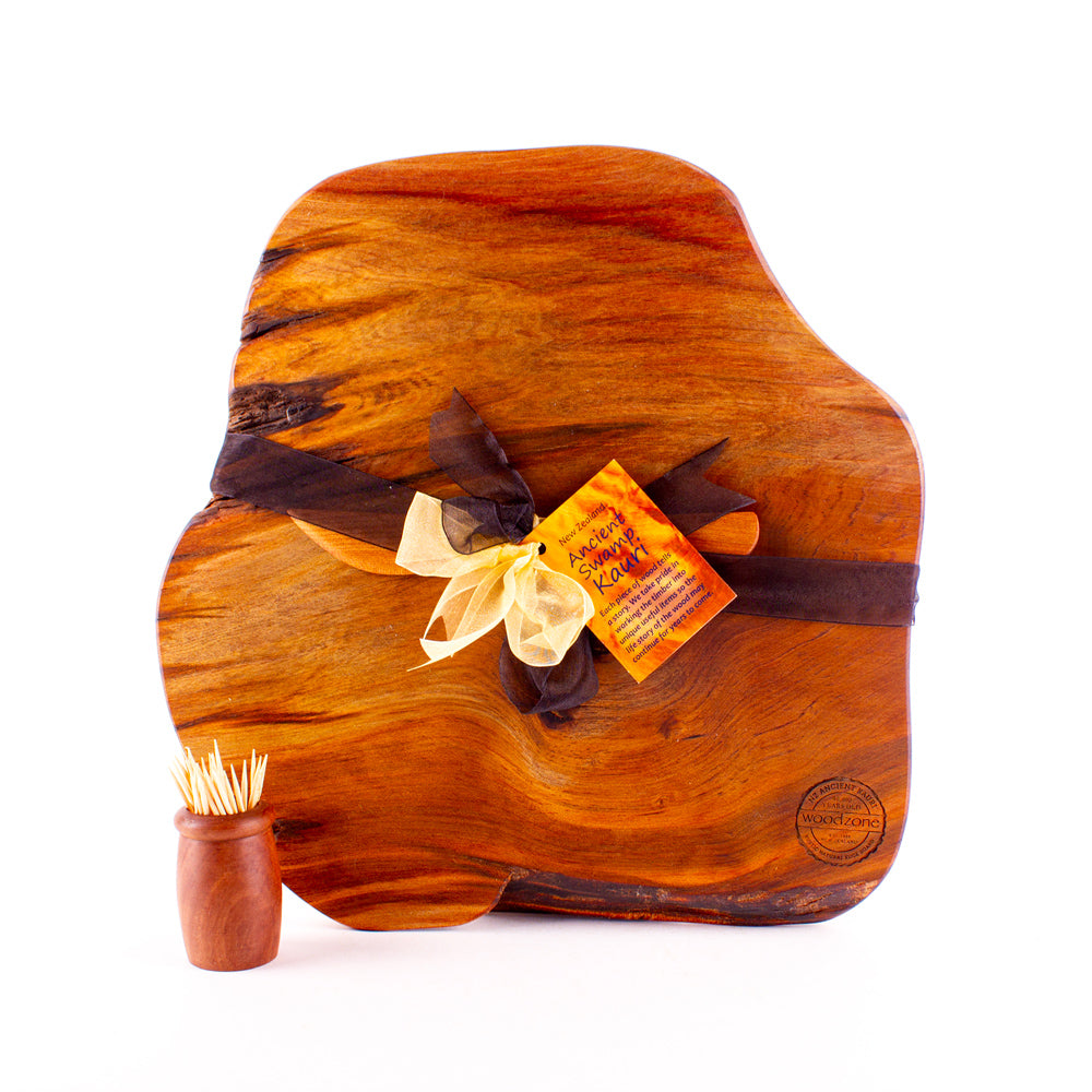 Ancient Kauri Rustic Natural Edge Board and Knife Set 1235