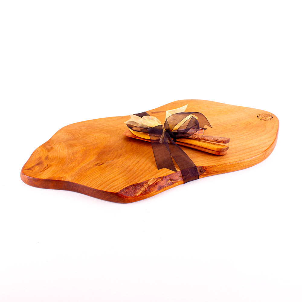 Ancient Kauri Rustic Natural Edge Board and Knife Set 1245