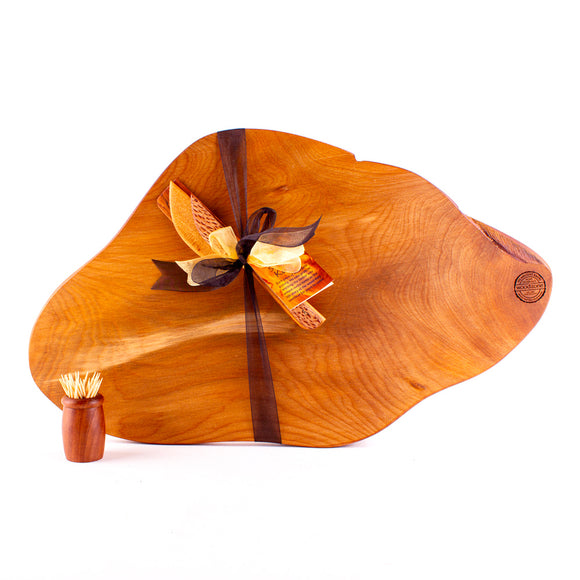 Ancient Kauri Rustic Natural Edge Board and Knife Set 1246