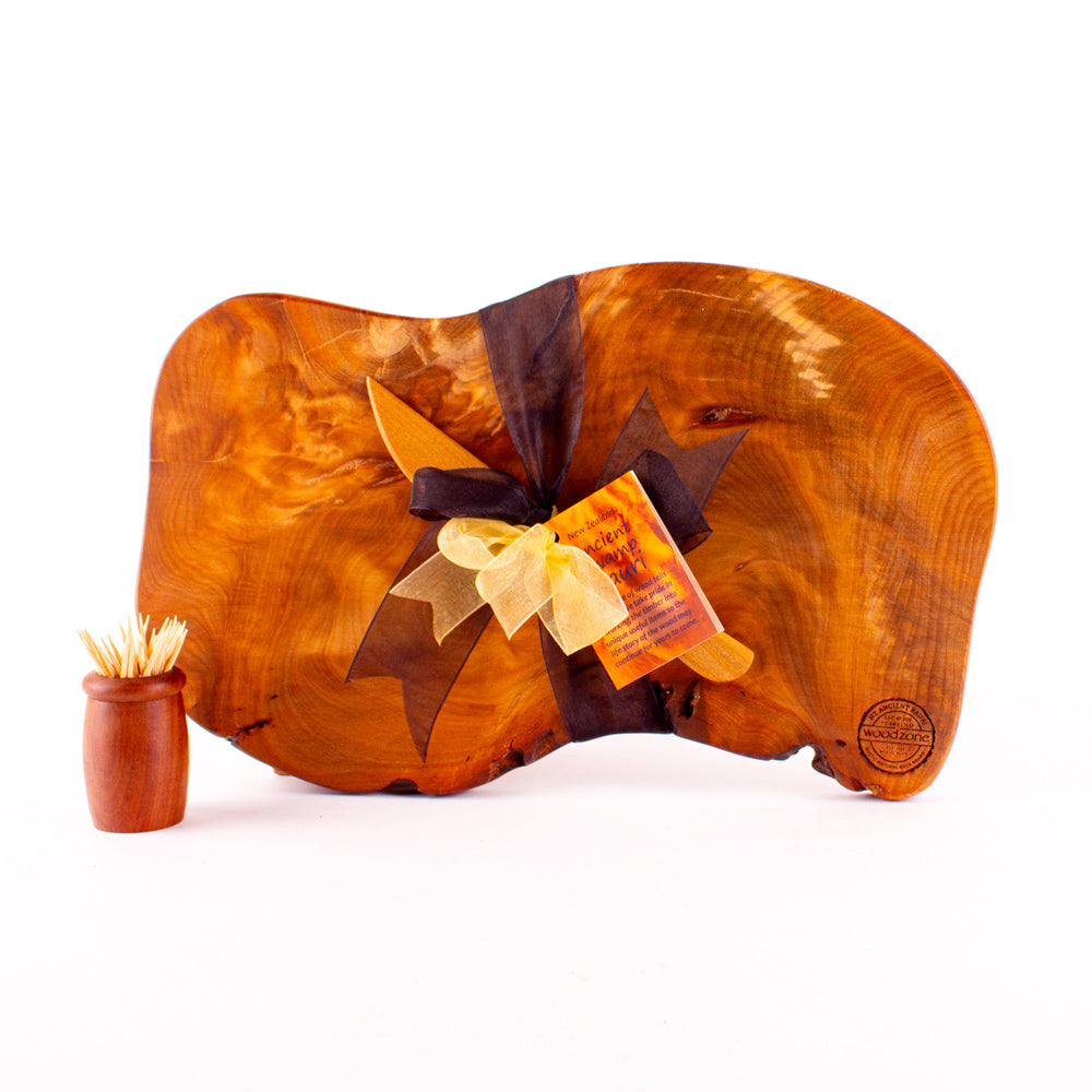 Ancient Kauri Rustic Natural Edge Board and Knife Set 1255