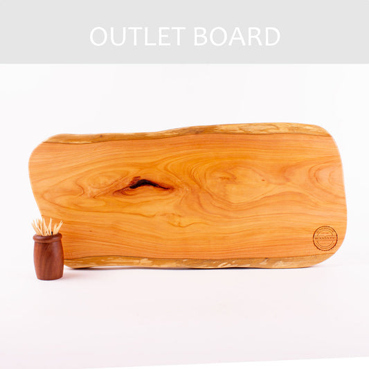 B-GRADE | Macrocarpa Rustic Natural Edge Board 134 - Knot