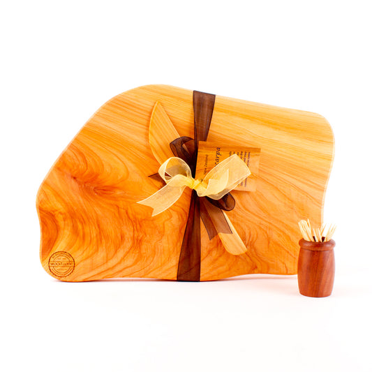 Macrocarpa Rustic Natural Edge Board and Knife Set 150