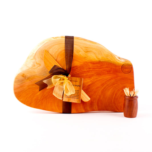 Macrocarpa Rustic Natural Edge Board and Knife Set 154