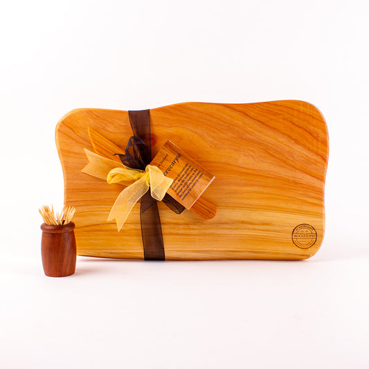Macrocarpa Rustic Natural Edge Board and Knife Set 157