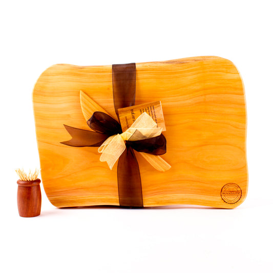 Macrocarpa Rustic Natural Edge Board and Knife Set 173