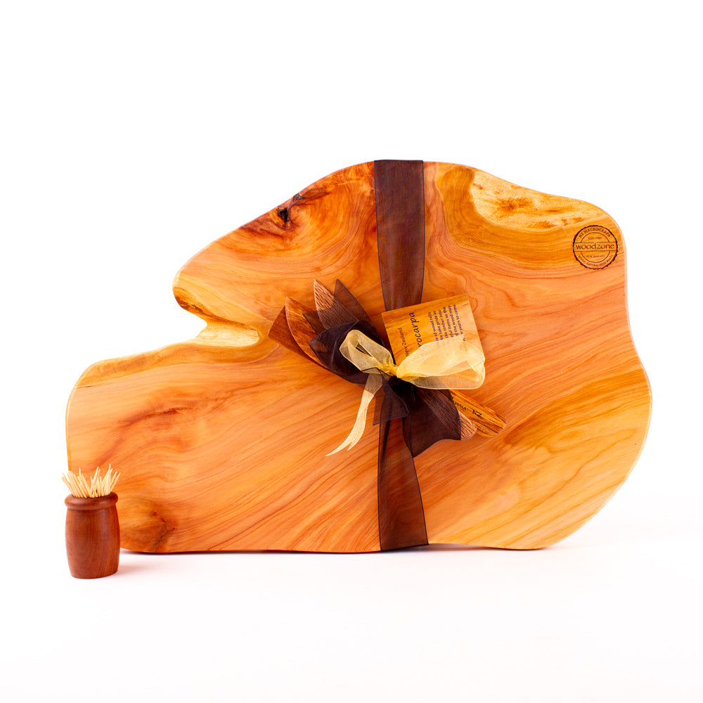 Macrocarpa Rustic Natural Edge Board and Knife Set 174