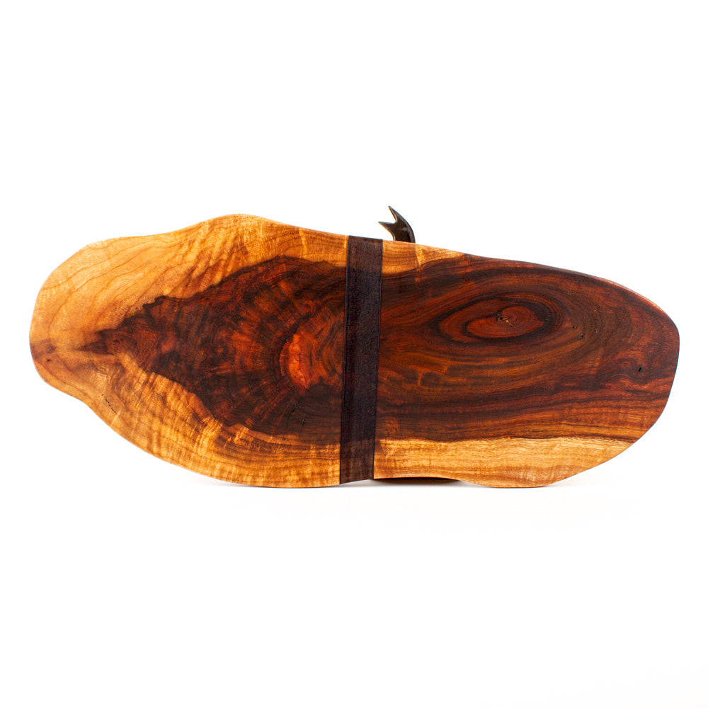 Camphor Wood Rustic Natural Edge Board and Knife Set 750