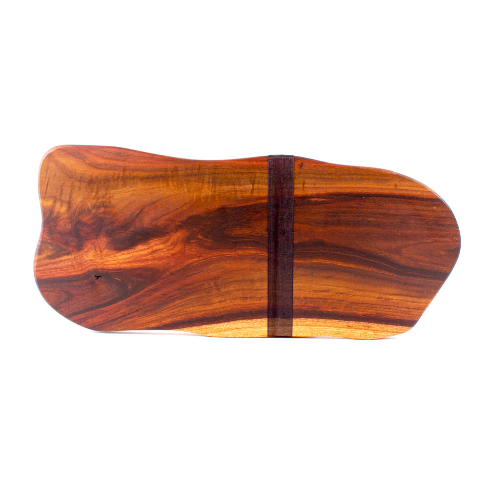 Camphor Wood Rustic Natural Edge Board and Knife Set 751