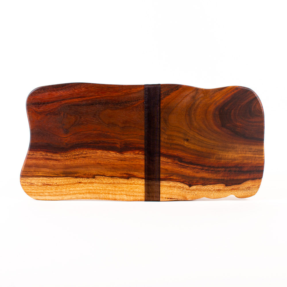 Camphor Wood Rustic Natural Edge Board and Knife Set 753