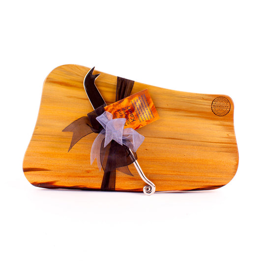 Ancient Kauri Rustic Natural Edge Board and Knife Set 958
