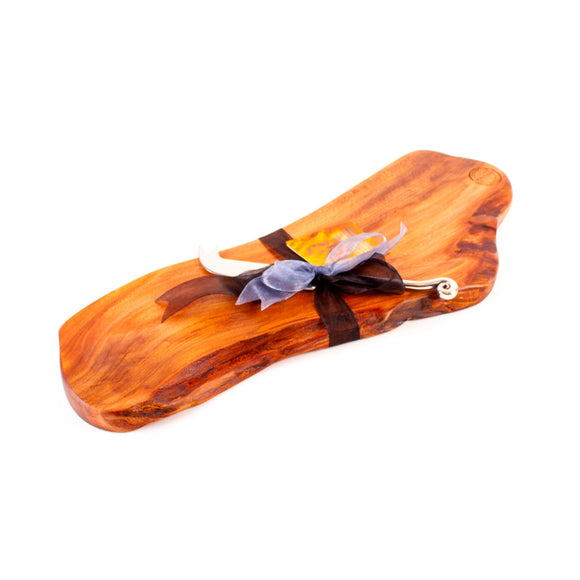 Ancient Kauri Rustic Natural Edge Board and Knife Set 962