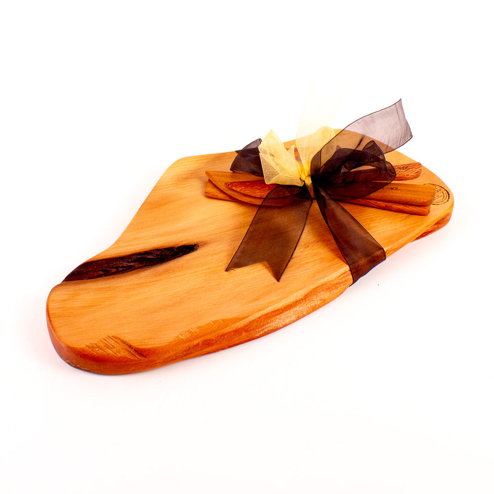 Ancient Kauri Rustic Natural Edge Board and Knife Set 965