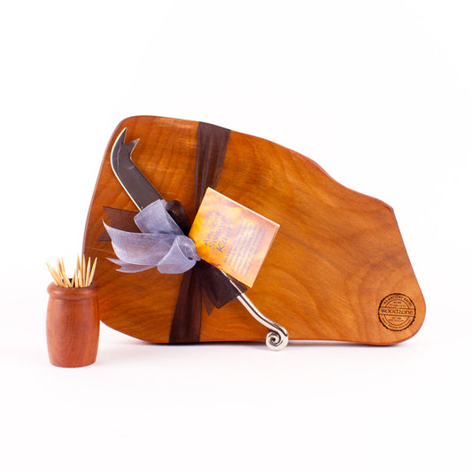 Ancient Kauri Rustic Natural Edge Board and Knife Set 990