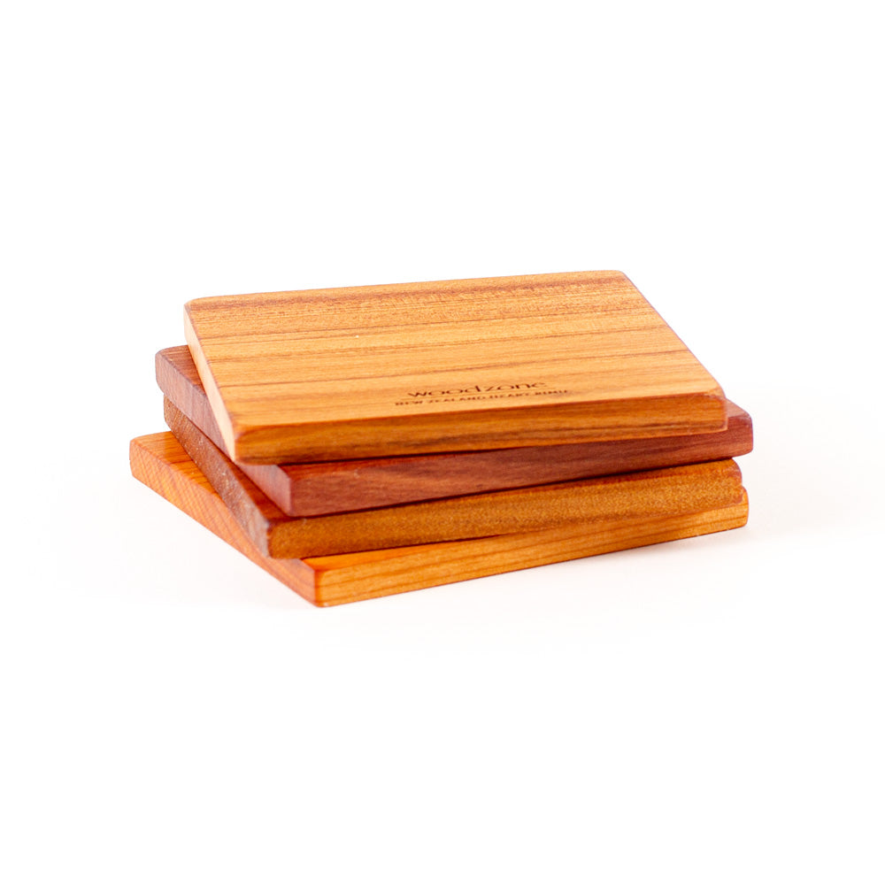 Square Coaster Set, Mixed Native Timbers