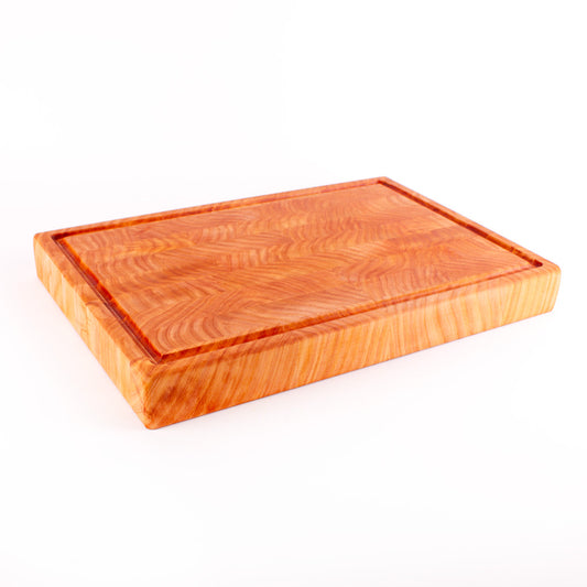 End Grain Chopping Board with Juice Groove, Large, 450x300x50 Macrocarpa