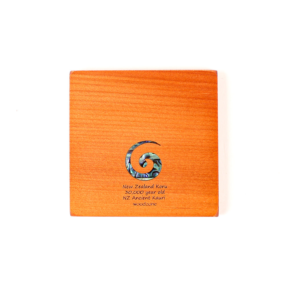 Square Coasters with Paua Icon | Woodzone NZ Made Woodware & Gifts