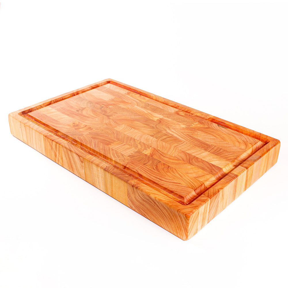 End Grain Chopping Board with Juice Groove, Macrocarpa