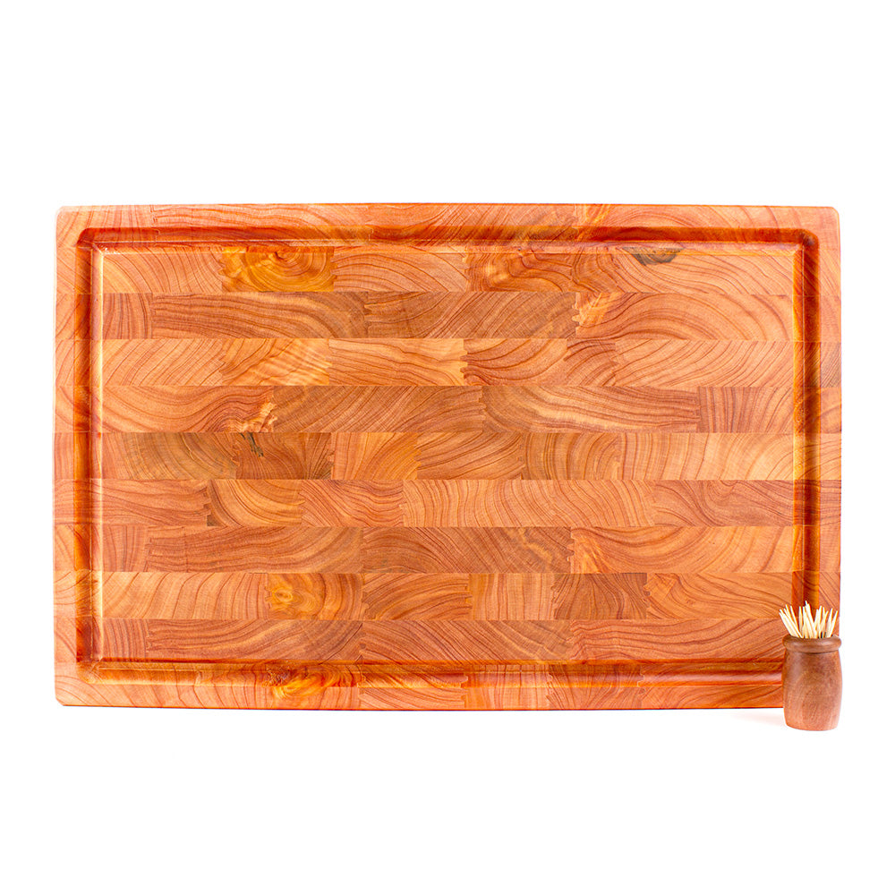 End Grain Chopping Board with Juice Groove, Macrocarpa