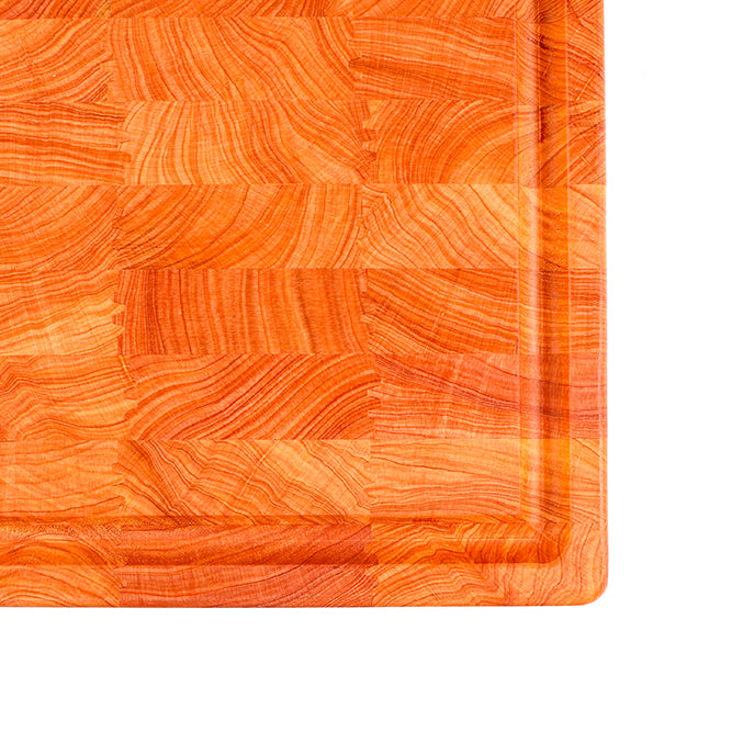 End Grain Chopping Board with Juice Groove, Macrocarpa