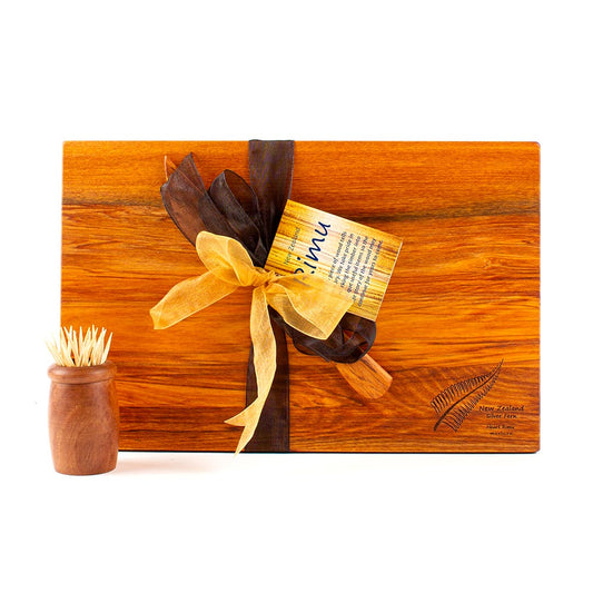 The Great NZ Cheese Board 280x180 and Knife Set - Engraved Icon