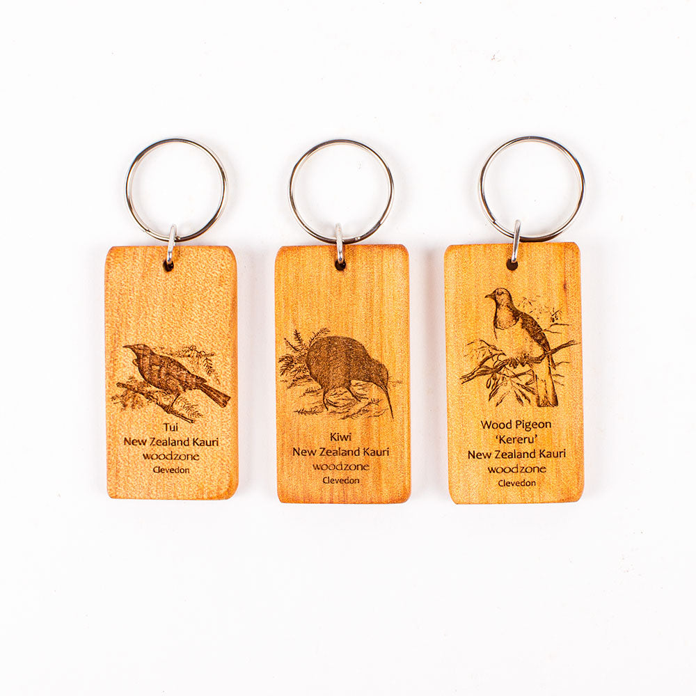 Keyring with Engraved Native Birds