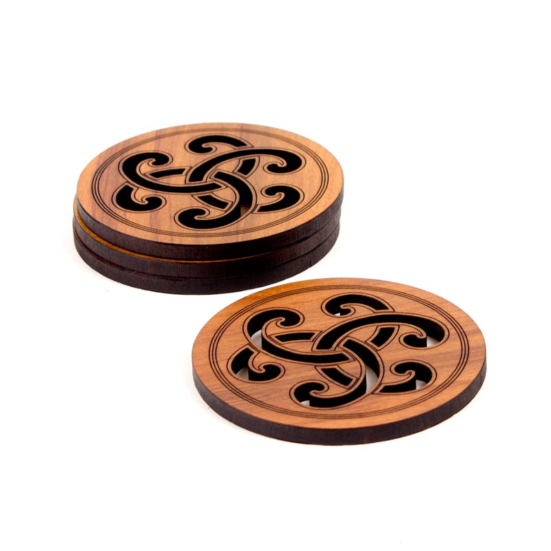 Koru Rose Coasters, set of 4